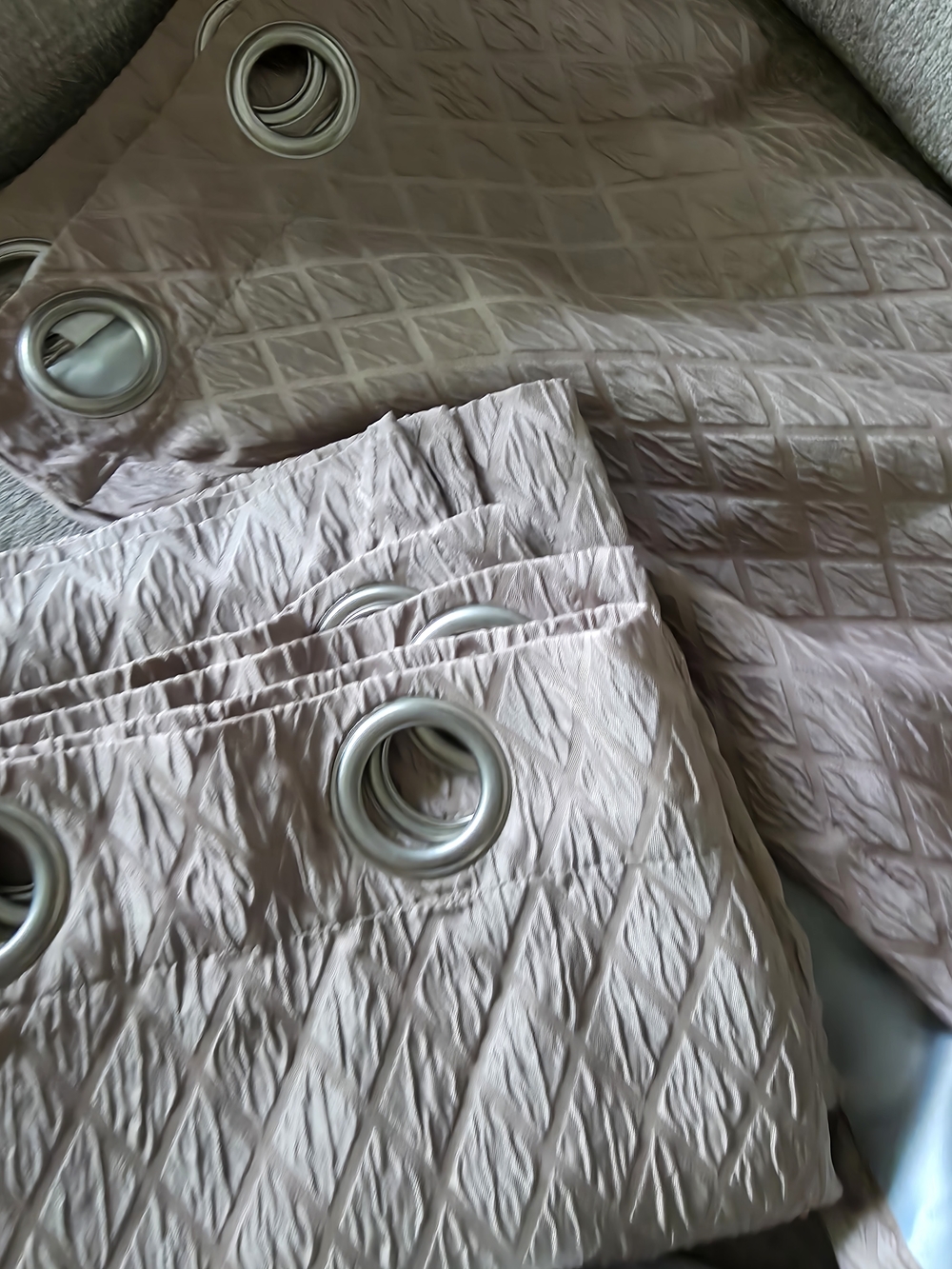 2 Jacquard-woven blackout panels sand/beige color